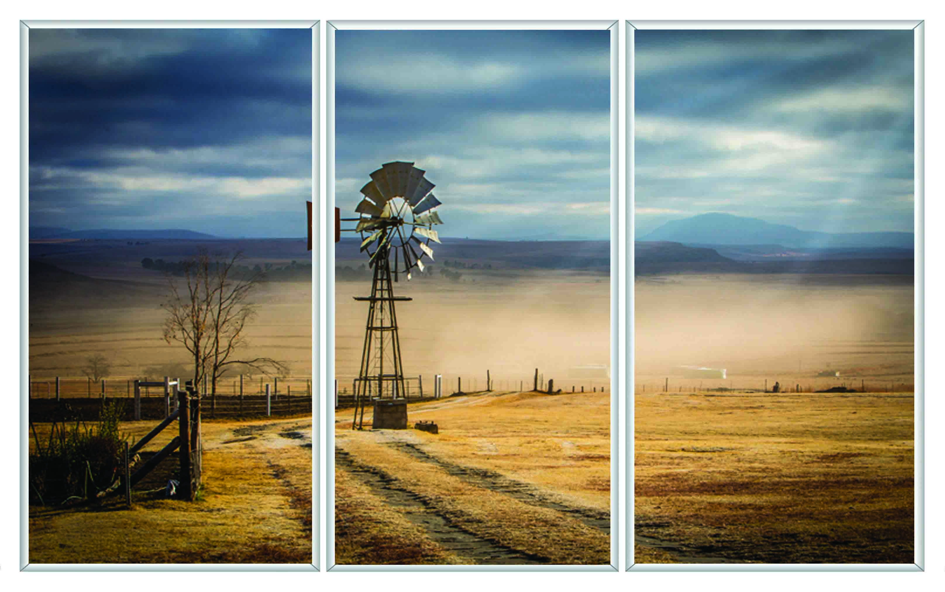 ASG453 Wall décor art printed on glass landscape set of 3